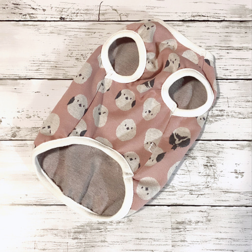 送料無料♡シマエナガ柄タンク ピンク 桃色 犬服 XXS〜 ドッグウェア