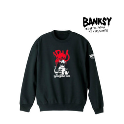 【M～2XL】バンクシー8.4oz★gangsta袖プリントトレーナー男女兼用banksy送料無料・新品 2枚目の画像