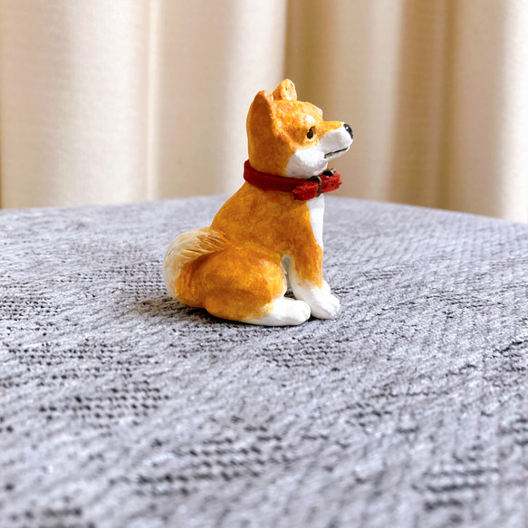 柴犬　ミニチュア　犬　置物　フィギュア　オブジェ　粘土 5枚目の画像