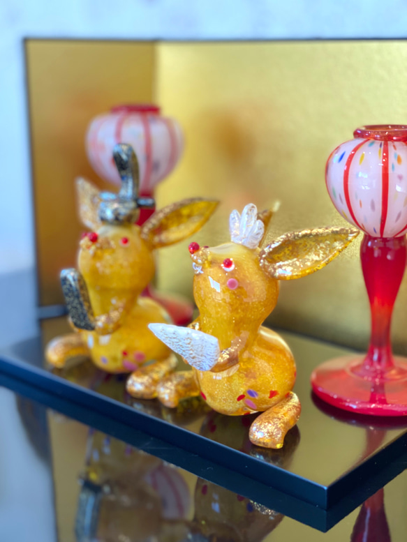 ひな人形〜金うさぎ ver.〜《受注製作》黒塗板・金屏風付き ^_^ お雛様