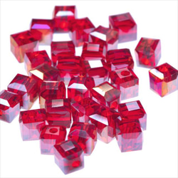 立方體玻璃珠 4.5mm 30顆 ★AB red/red ★Square square cut beads (garascutc 第2張的照片