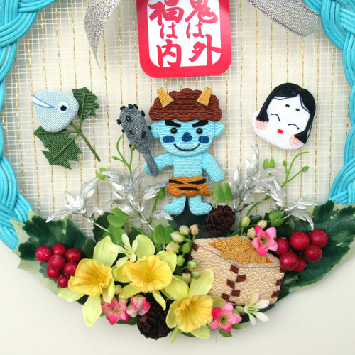 節分・鬼リース 23-3 タペストリー・壁掛け kisetukazari2 通販