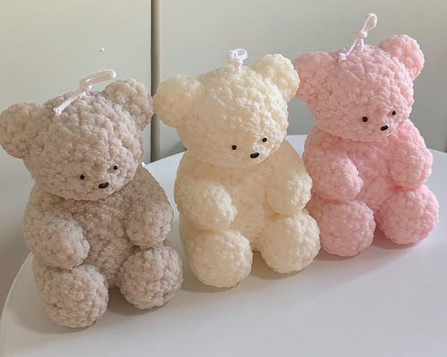 もこもこテディベア風キャンドル キャンドル・キャンドルホルダー