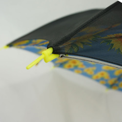 サイレントアンブレラ　ひまわり　降雨騒音低減　雨晴兼用　傘　日本製　職人手作り　丸安洋傘　ＳUDVF　ブル－ 7枚目の画像