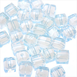 立方體玻璃珠 6mm 30顆 ★珍珠 ★Square square cut beads (garascutc6) 第2張的照片