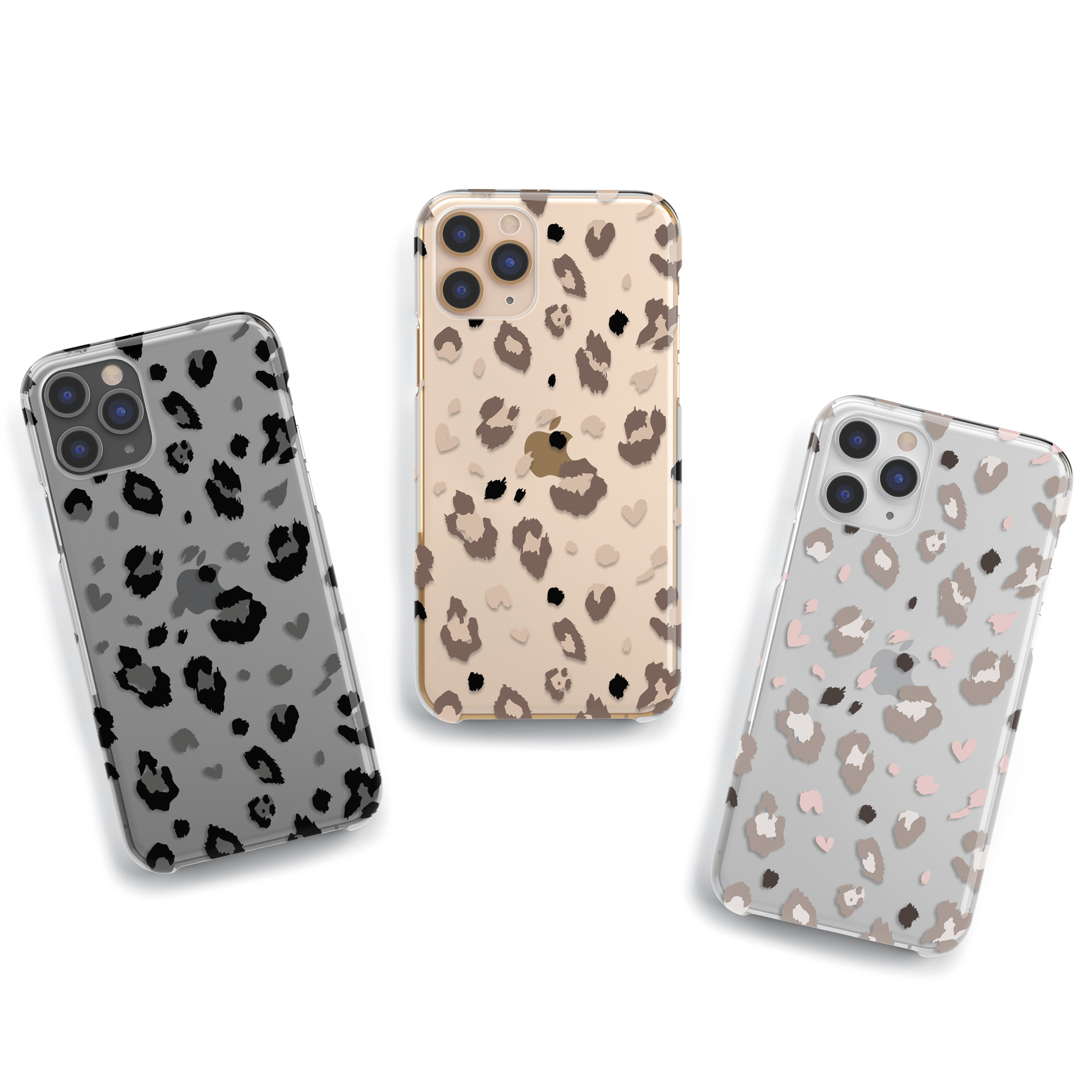 leopard♡ 豹柄×ハート iPhoneケース クリアケース 名入れ