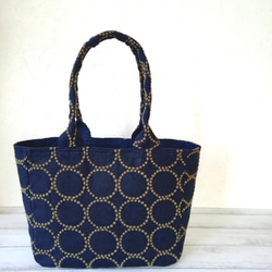 ミナペルホネン,タンバリン,刺繍生地,リネン&ウールのトートバッグ