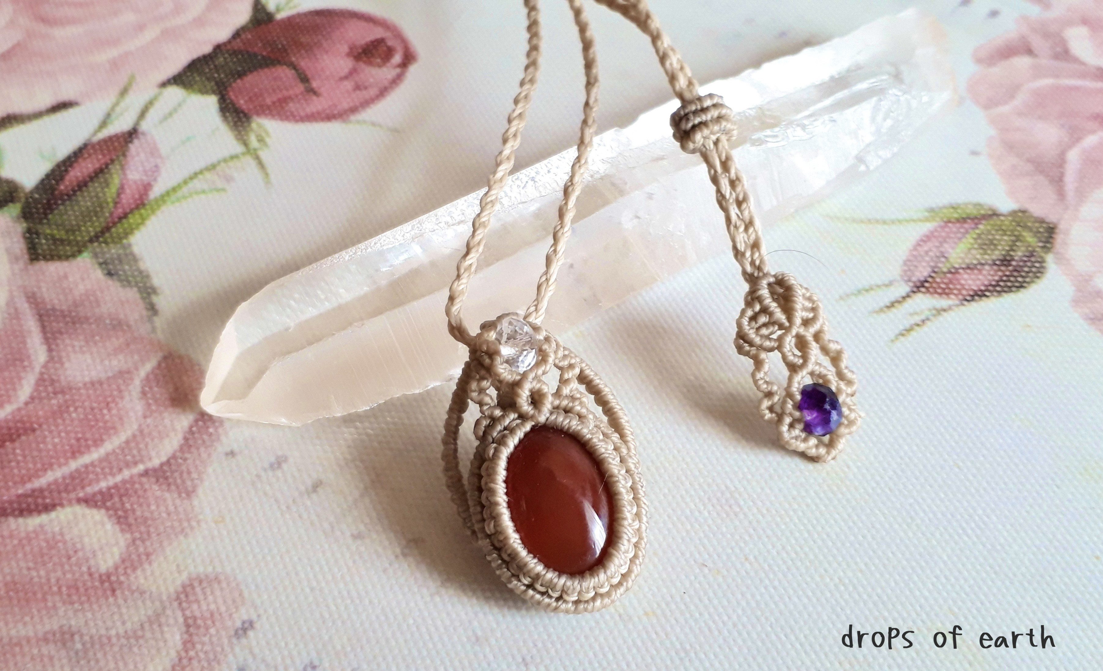 レッドアゲートのマクラメペンダント♡