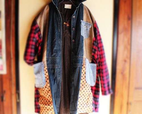 SAYOCAFE再構築、着物リメイクの個性的なパッチワークジャケット ○衣替えセール○SAYOCAFE＋R/デザインパッチワークジャケット