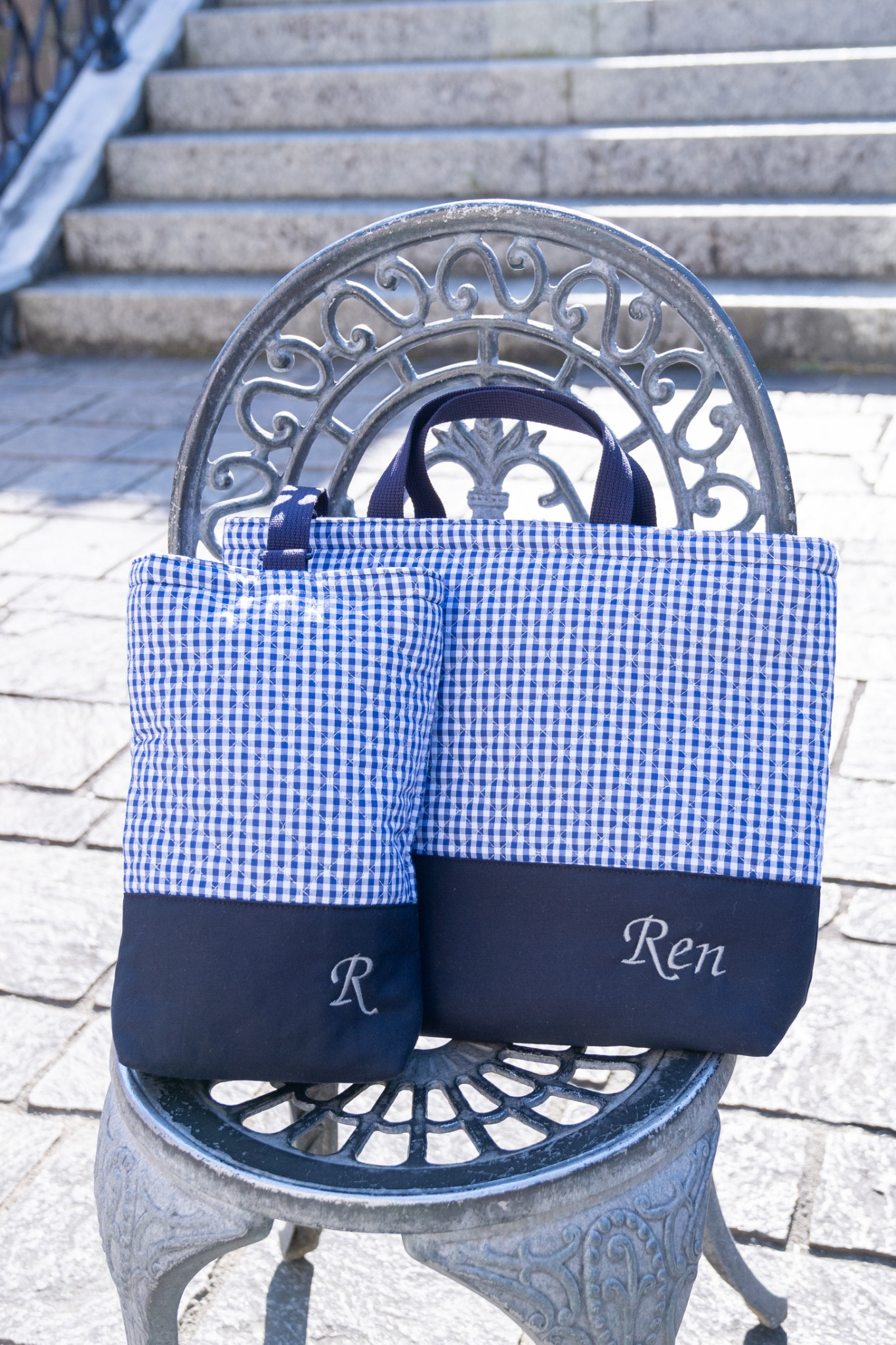 ギンガムチェック入園入学2点セット