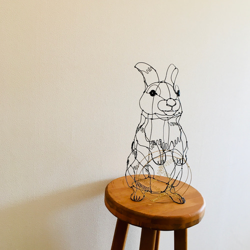 専用出品☆ワイヤーアート ワイヤークラフト 月を抱えるうさぎ