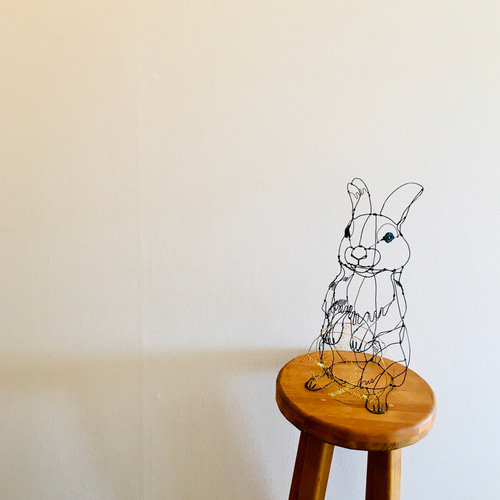 専用出品☆ワイヤーアート ワイヤークラフト 月を抱えるうさぎ