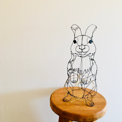 ワイヤーアート　うさぎとぶた　まとめ売り ワイヤーアート ワイヤークラフト 月とうさぎ【受注制作】 立体