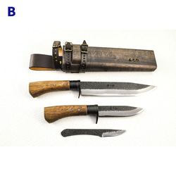 晶之作 土佐鍛『山人ver.3』三丁差セット(A~C型) 『選べる剣鉈』＋『渓流刀』＋『小刀』 6枚目の画像