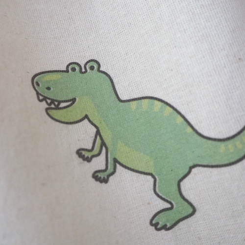 選べる絵柄×フォント》 恐竜 巾着袋 給食袋 お着替え入れ 上靴入れ K