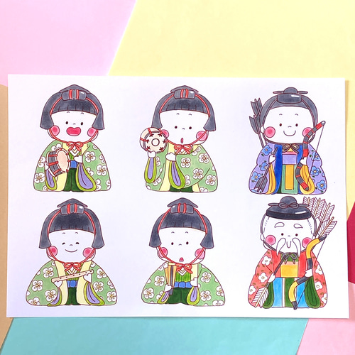 絵　おひなさま Amazon | 西尾香悦 段雛 F4号 高精細巧芸画 絵画 日本画 端午の