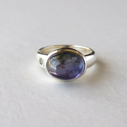 バイカラータンザナイトSVオープンリング bicolor tanzanite free size ring 1枚目の画像