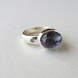 バイカラータンザナイトSVオープンリング bicolor tanzanite free size ring 3枚目の画像