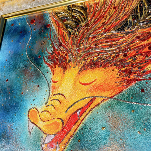 【原画】『古の竜王』（ドラゴン　竜　龍　辰　パステル画） 原画】『古の竜王』（ドラゴン 竜 龍 辰 パステル画）Ω