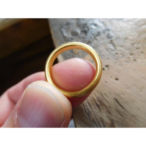 鍛造 結婚指輪 純金 24金 k24 超甲丸 リング 幅2.7mm 厚み2.4mm