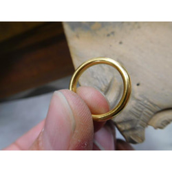 鍛造 結婚指輪 純金 24金 k24 超甲丸 リング 幅2.7mm 厚み2.4mm くすみ加工 7枚目の画像