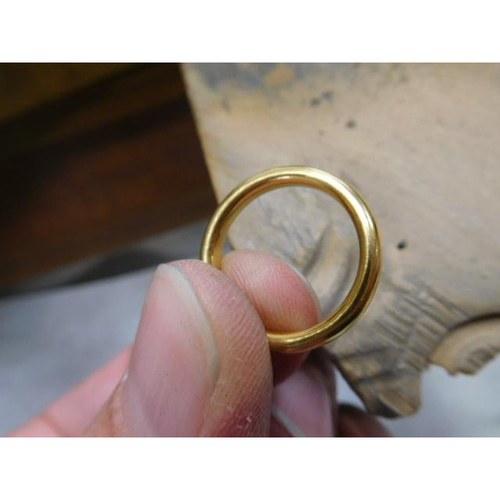 鍛造 結婚指輪 純金 24金 k24 超甲丸 リング 幅2.7mm 厚み2.4mm