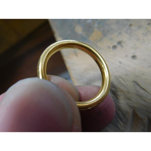 鍛造 結婚指輪 純金 24金 k24 超甲丸 リング 幅2.7mm 厚み2.4mm くすみ