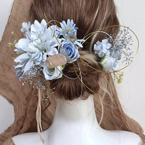 髪飾り 成人式 つまみ髪飾り Uピン 13点セット フラワーポット「風花