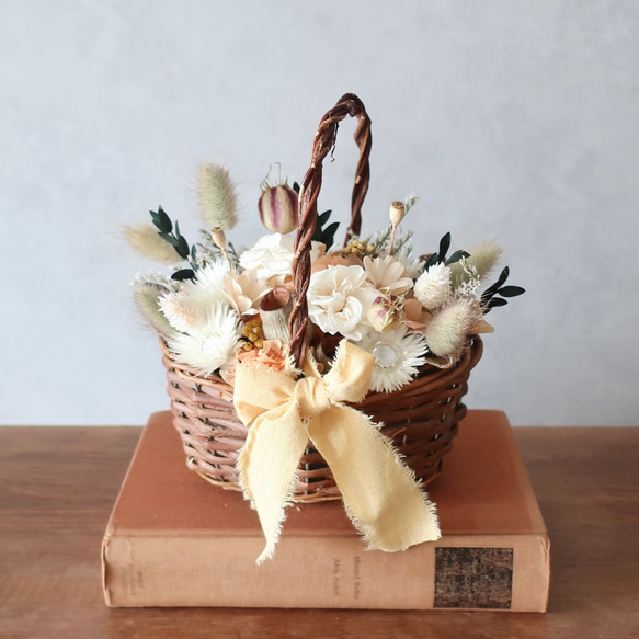 木のバスケット・フラワーベース4点セット　他　5点(写真1、2のお品) ドライフラワー ベルフルールバスケット （ 花 フラワーアレンジメント