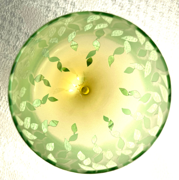 ハンギンググリーンの脚付きグラス　緑×黄（1個） 6枚目の画像