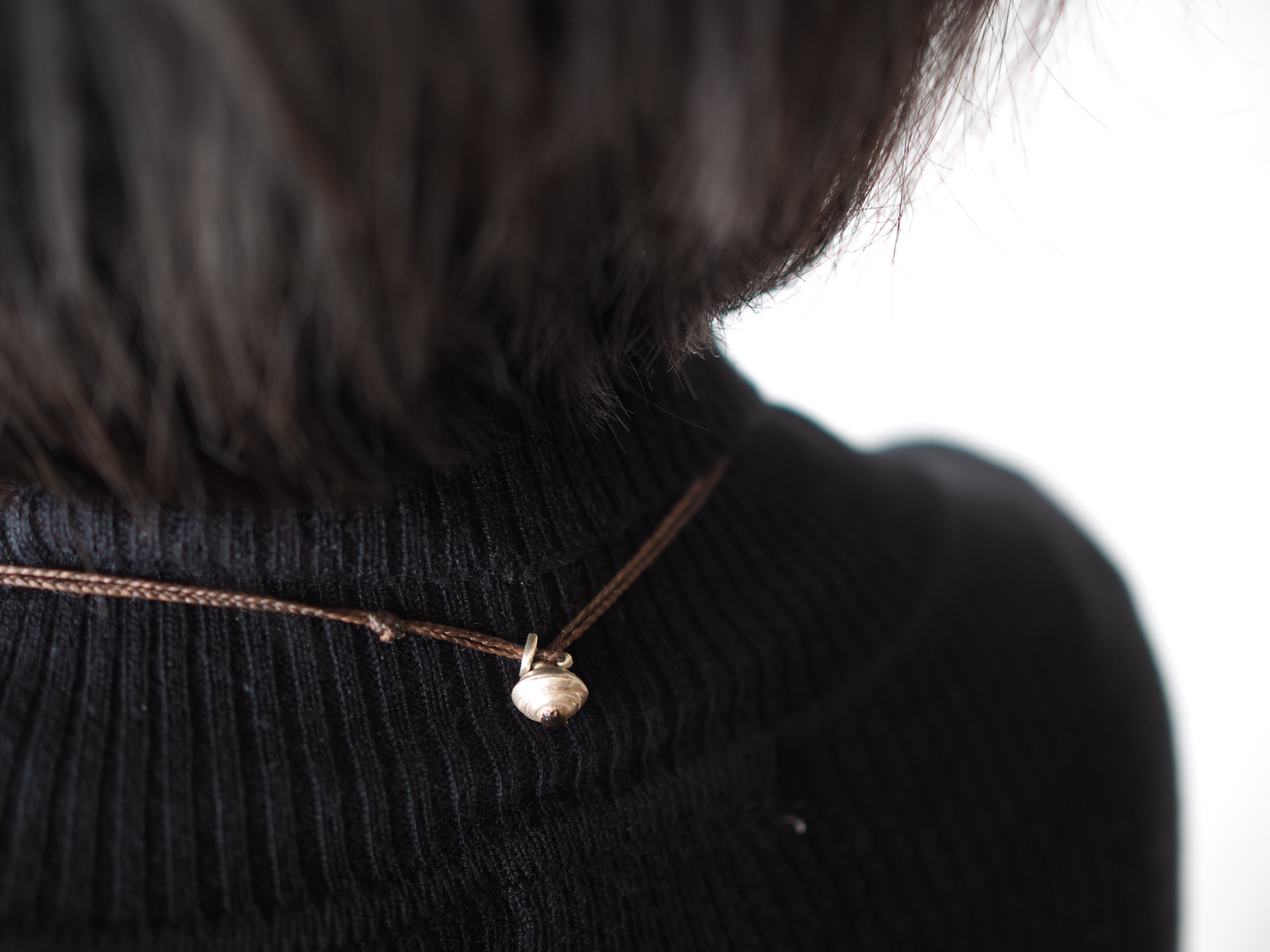 インド・オールドシルバー カレンシルバー 編み紐ダブルペンダント