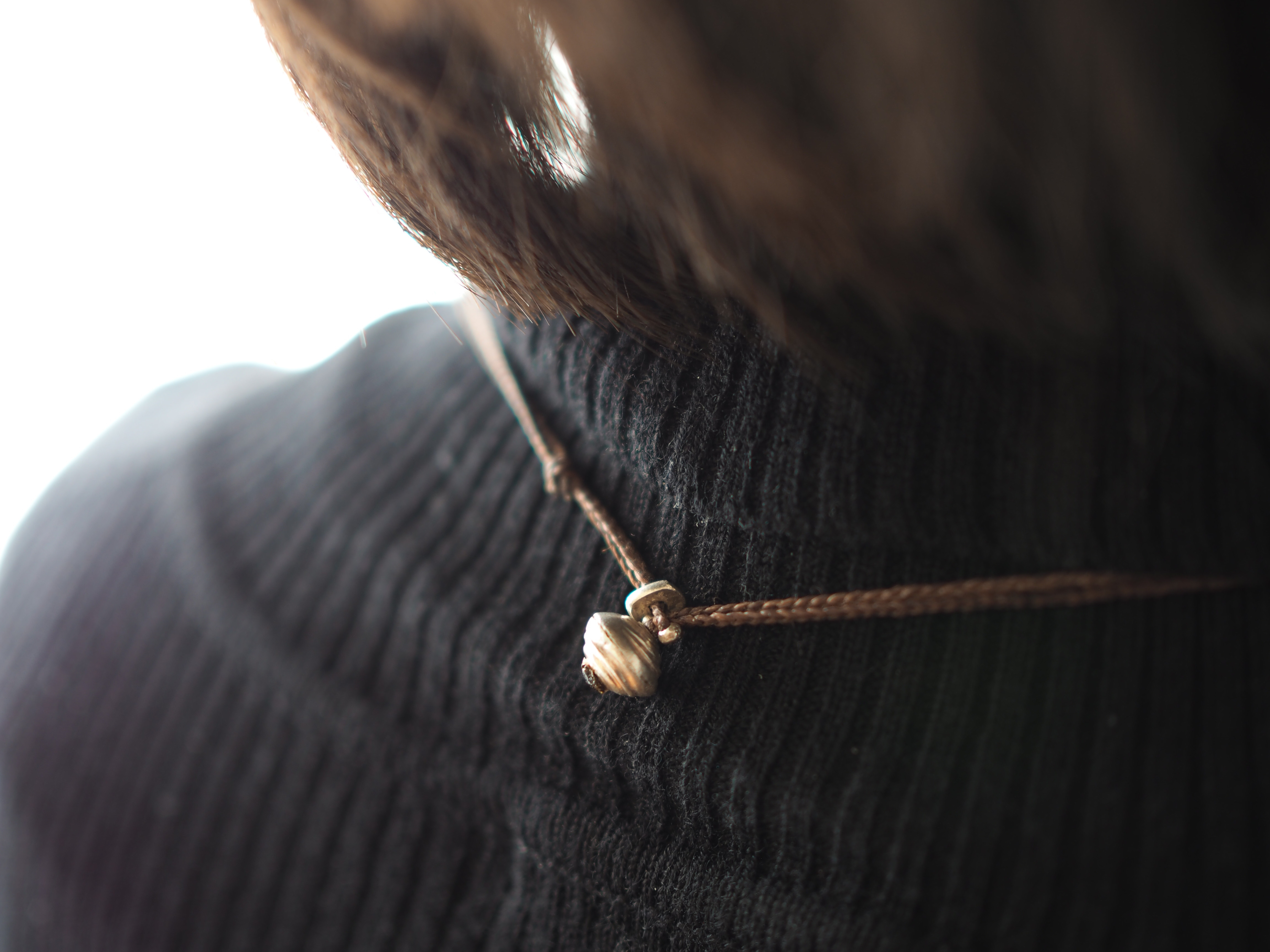 インド・オールドシルバー カレンシルバー 編み紐ダブルペンダント