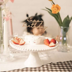 【Happy Birthday トッパー】木製　ケーキトッパー　誕生日　お誕生日　ファーストバースデー　 5枚目の画像