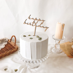 【Happy Birthday トッパー】木製　ケーキトッパー　誕生日　お誕生日　ファーストバースデー　 20枚目の画像