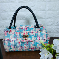 ハンドメイド ミロス miros ツィード ハンドバッグ ハンドバッグ