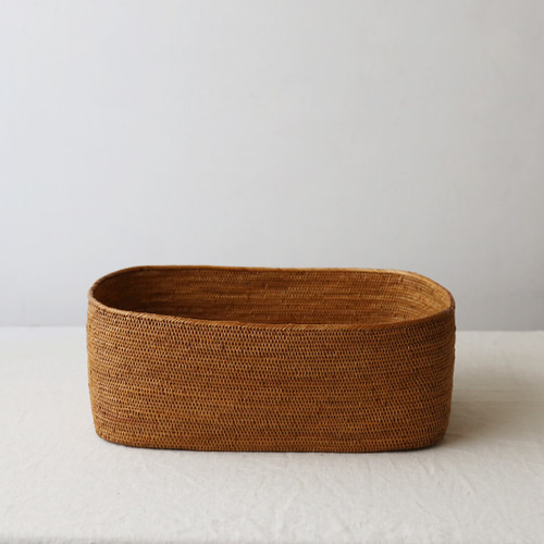 ラスト1（送料無料）伝統工芸アタ細工 スクエア バスケット 収納BOX