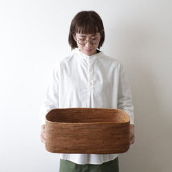 ラスト1（送料無料）伝統工芸アタ細工 スクエア バスケット 収納BOX