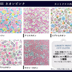 リバティプリント【カットクロス】「23ssネオンピンク」 5種セット　蛍光色　国産　はぎれ　綿　LIBERTY 3枚目の画像