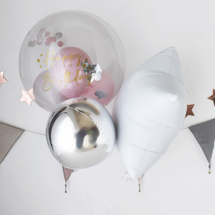 【スモーキーライトピンク】37cmバルーンset◆ 誕生日・1/2・お祝い・結婚式★ヘリウムガス入り