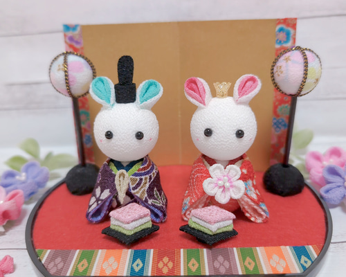 Rkmn様　ハンドメイド　雛人形　お雛様　リバティ　つまみ細工　おしゃれ　うさぎ Rkmn様 ハンドメイド 雛人形 お雛様 リバティ つまみ細工 おしゃれ うさぎ