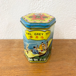 アンティークtin缶 wa-can-748-32 ティン缶 缶 小物入れ イギリス 英国  アンティーク雑貨 インテリア 1枚目の画像