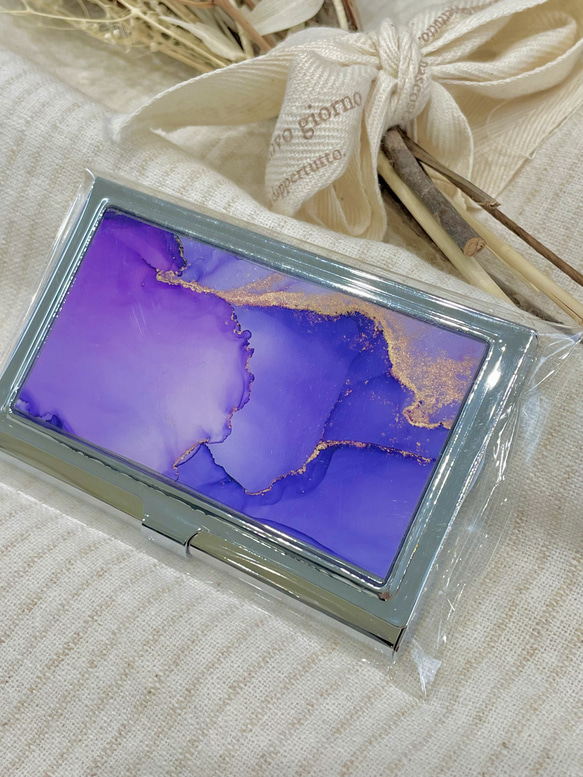 世界に1つだけの名刺入れ 一点物 ブラウン大理石 名刺ケース 名刺入れ 