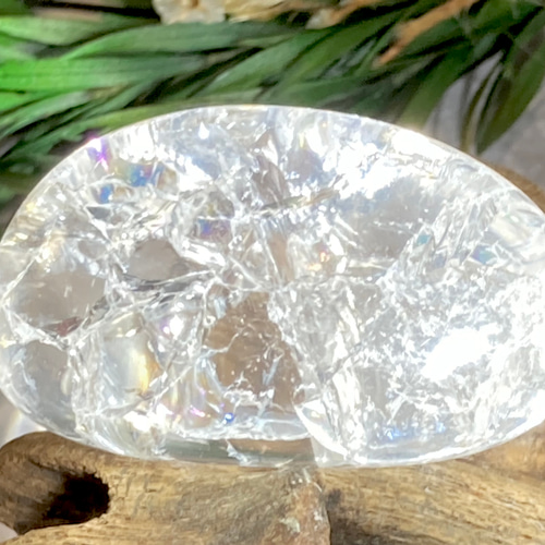 クラック水晶✨ レインボー タンブル 爆裂水晶 クリスタル