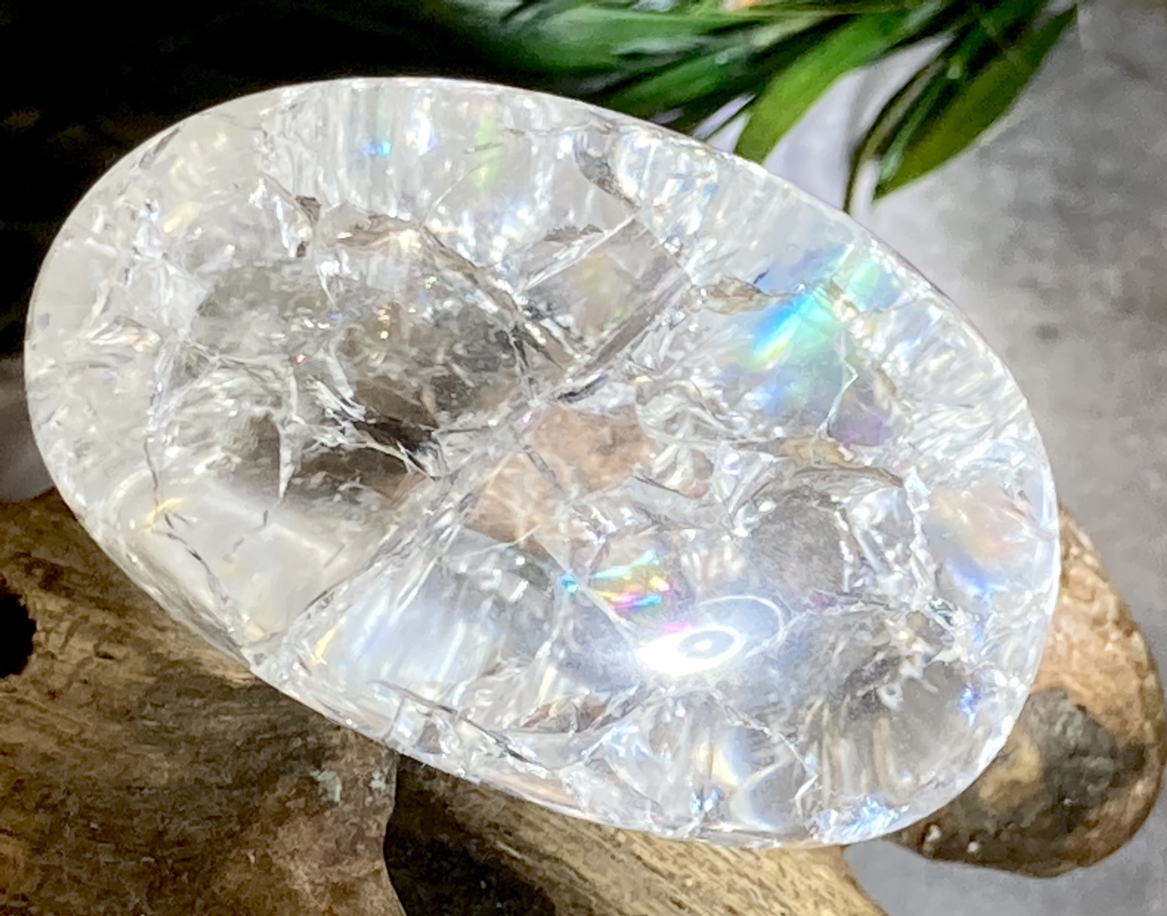 クラック水晶✨ レインボー タンブル 爆裂水晶 クリスタル