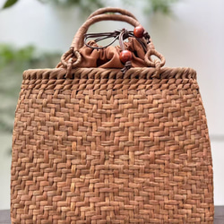 国産山葡萄 山葡萄かごバッグ 手作り 籠バッグ 網代編み 内布あり かご