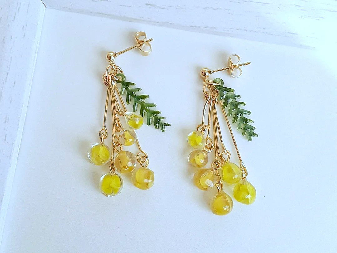 確認用！ミモザのイヤリング ミモザのピアス・イヤリング ピアス（スタッド・一粒） Sei.w 通販