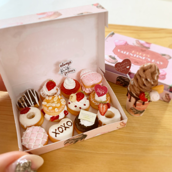 オーダー受付中】♡期間限定♡ミニチュアドーナツ バレンタインセット  