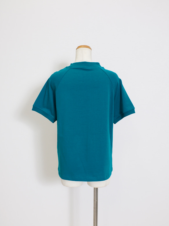 コットン100 Tシャツ モックネック ラグラン切り替え 半袖  夏 13枚目の画像