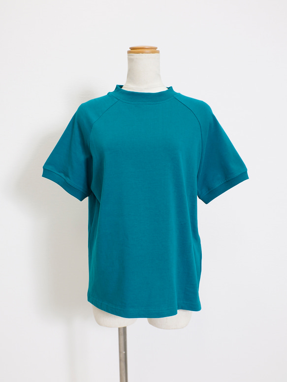 コットン100 Tシャツ モックネック ラグラン切り替え 半袖  夏 11枚目の画像