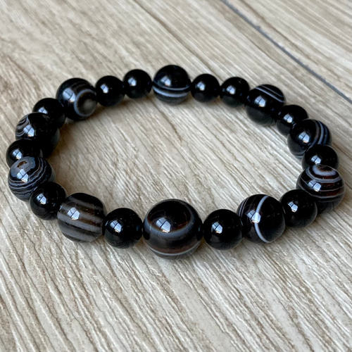 深奥なる黒と眼の神秘｜モリオン × 天眼石（チベット瑪瑙）ストーン